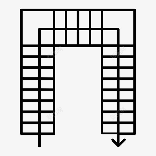 建筑符号台阶u形楼梯svg_新图网 https://ixintu.com 建筑 符号 台阶 楼梯 人行道 轮廓