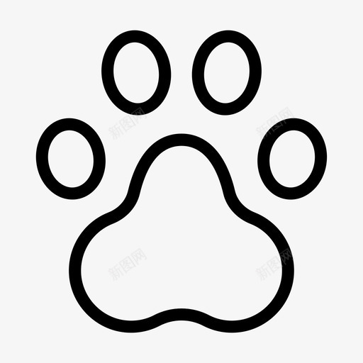 爪动物猫svg_新图网 https://ixintu.com 动物 猫狗 脚印 爪印 自然 线条