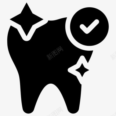 有正确标记的健康牙齿清洁牙齿牙齿护理图标
