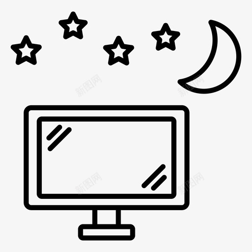 晚上看电视深夜电脑svg_新图网 https://ixintu.com 晚上 看电视 睡眠 深夜 电脑 玩电脑 失眠 障碍