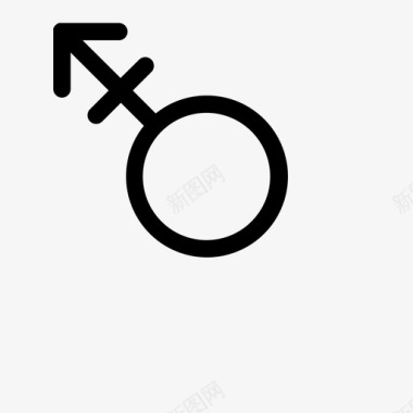 带十字架的男性性别性别符号图标