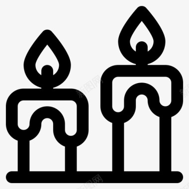 蜡烛万圣节万圣节基本轮廓图标图标