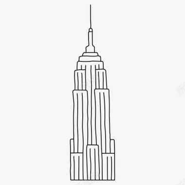 帝国大厦手绘纽约图标