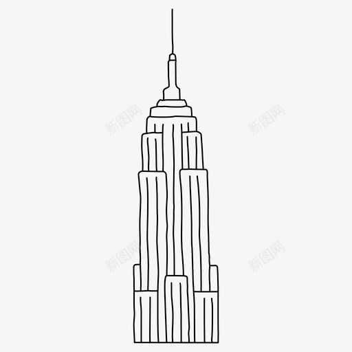 帝国大厦手绘纽约svg_新图网 https://ixintu.com 帝国 大厦 手绘 纽约 素描 摩天大楼 世界 地标 柯纳 细线