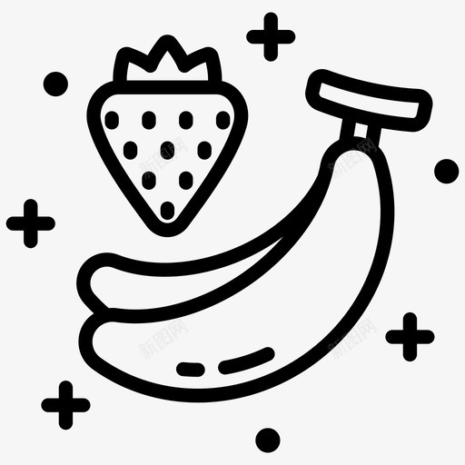 草莓和香蕉新鲜水果果汁配方svg_新图网 https://ixintu.com 草莓 香蕉 果汁 配方 新鲜 水果