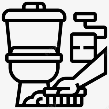 清洁冲洗浴室卫生设备图标