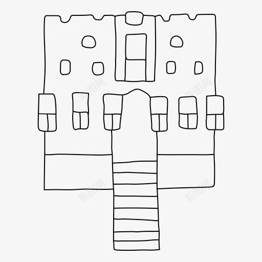 阿勒颇城堡建筑手绘svg_新图网 https://ixintu.com 阿勒 城堡 建筑 手绘 素描 世界 地标 柯纳 细线