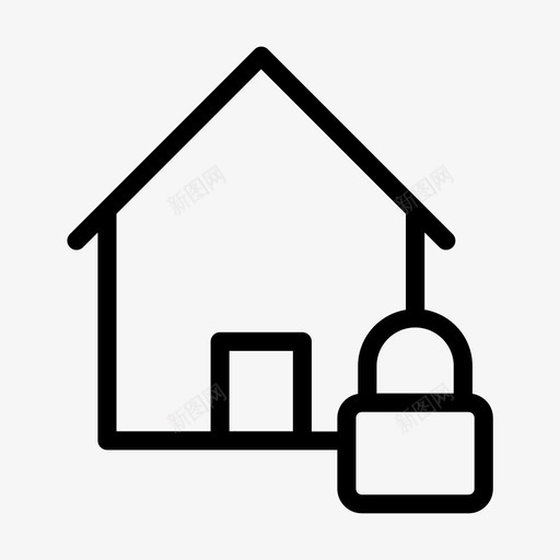房屋锁保护svg_新图网 https://ixintu.com 房屋 保护 安全 安保