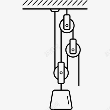 复合滑轮机械物理图标