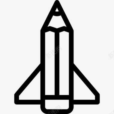 铅笔火箭电子学习教育图标