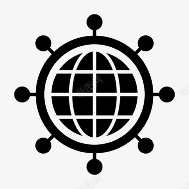 全球连接全球通讯社交网络图标