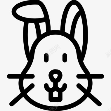 兔子头兔子复活节图标