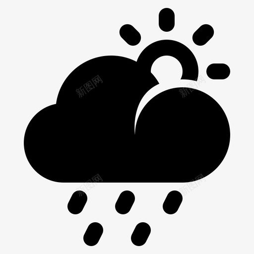 重雨云天气预报svg_新图网 https://ixintu.com 天气 重雨 天气预报 太阳 天气图 图标