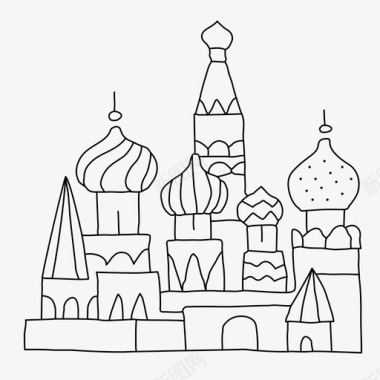 圣巴兹尔大教堂建筑莫斯科图标