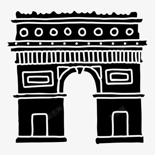 凯旋门建筑法国svg_新图网 https://ixintu.com 凯旋门 建筑 建筑法 法国 素描 世界 地标
