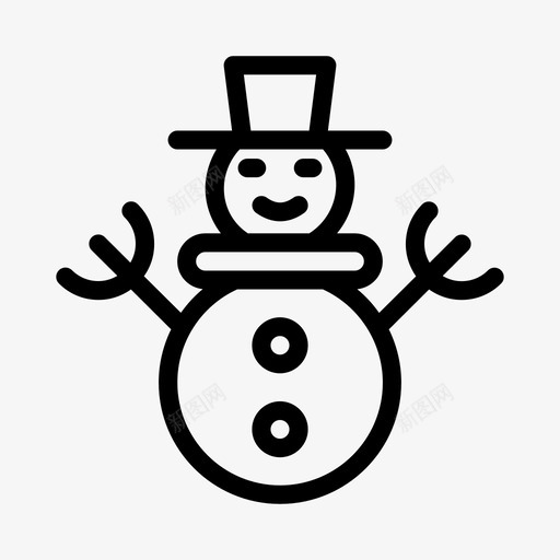 雪人圣诞节装饰svg_新图网 https://ixintu.com 圣诞节 雪人 装饰 事件 冰人 线条 符号