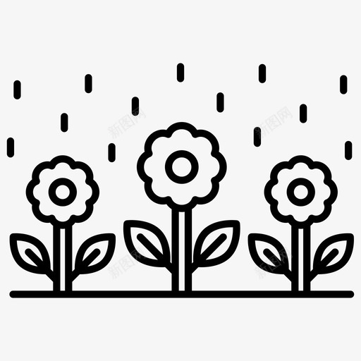 花园里的雨花雨天svg_新图网 https://ixintu.com 园里 雨花 花园 雨天 春天 花卉 农场