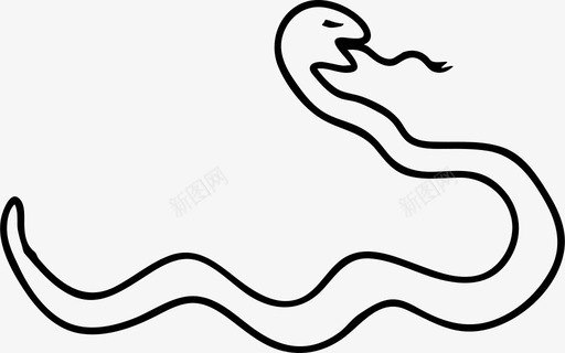 蛇动物涂鸦图标