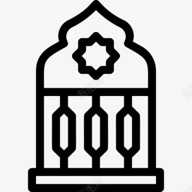 阿拉伯窗口开斋节穆斯林图标
