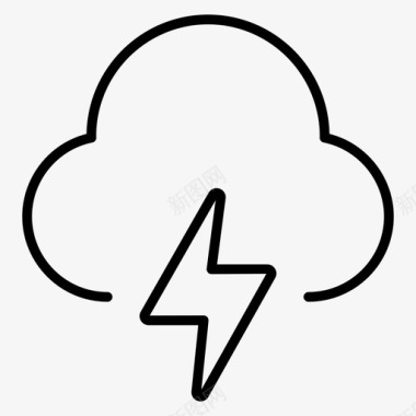 雷雨云能量和电池电量不足图标