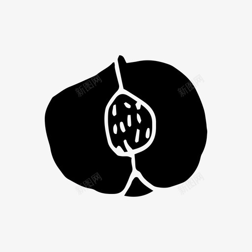 桃风味食品svg_新图网 https://ixintu.com 水果 风味 食品 手工 绘制 简单 固体