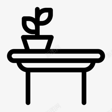 桌子家具植物图标