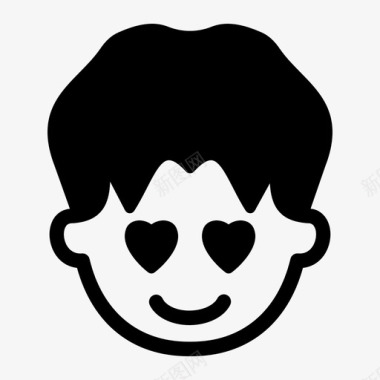 爱男孩表情符号图标