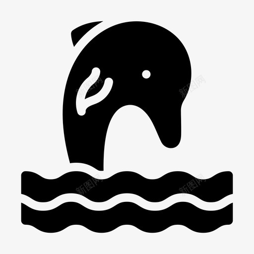 海豚鱼自然svg_新图网 https://ixintu.com 自然 海豚 海洋 鲸鱼 线条 符号