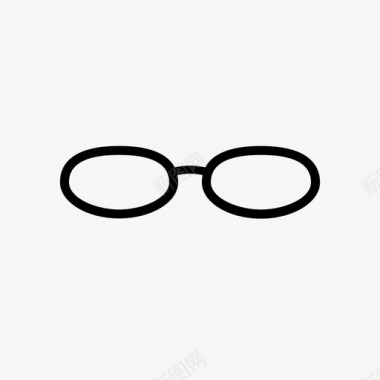 镜框眼镜椭圆形图标