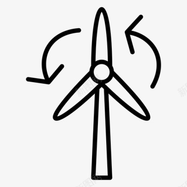 涡轮机风扇风力涡轮机图标