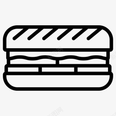 法式三明治汉堡咖啡菜单图标