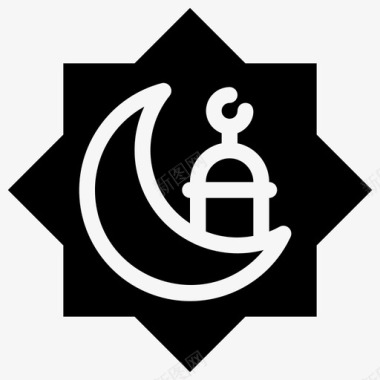 斋月标志开斋节清真寺图标