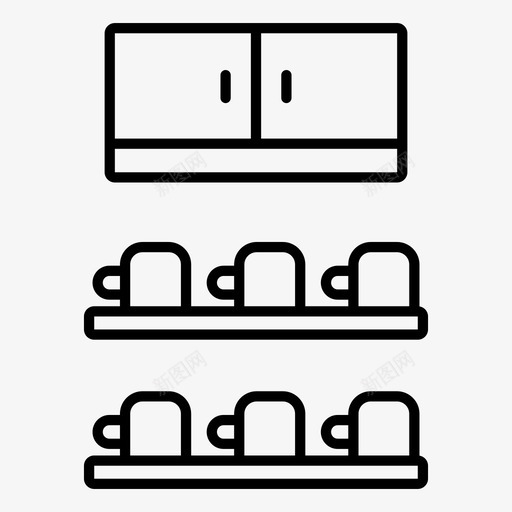 咖啡馆咖啡杯橱柜svg_新图网 https://ixintu.com 咖啡馆 咖啡杯 橱柜 厨房 架子 咖啡厅