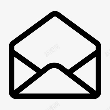 电子邮件打开信封阅读图标