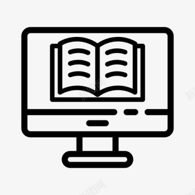 电脑和书本学习监控图标