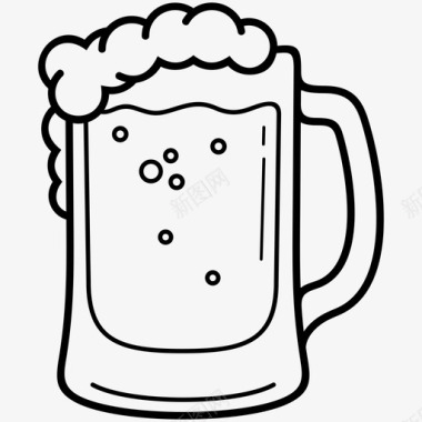 啤酒杯饮用节日图标