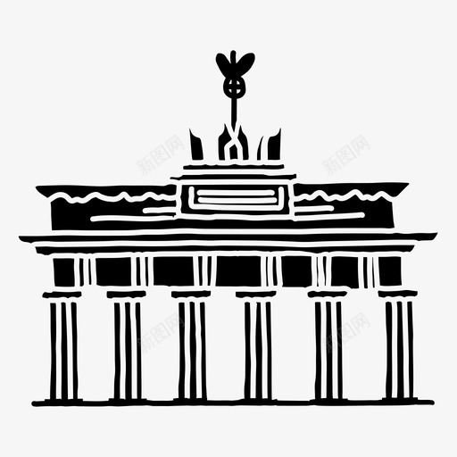 勃兰登堡门建筑柏林svg_新图网 https://ixintu.com 登堡 勃兰 门勃 兰登 建筑 柏林 德国 素描 世界 地标