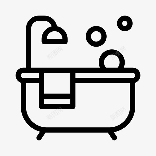 浴室放松淋浴svg_新图网 https://ixintu.com 浴室 放松 淋浴塔 浴缸 家庭 电子设备 像素 完美 线条