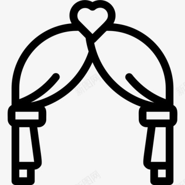 婚礼拱门窗帘爱情图标