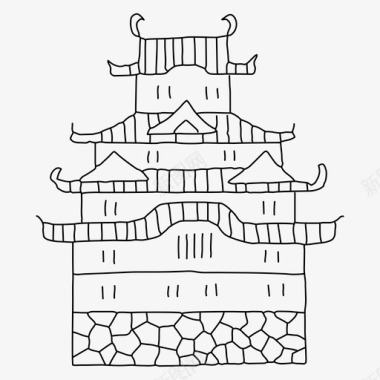 姬路城堡建筑亚洲图标