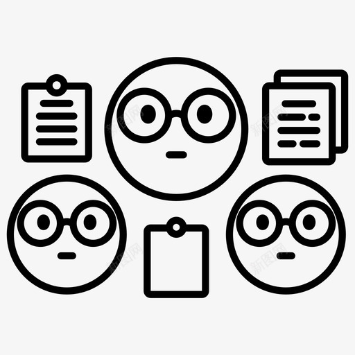 学习商务眼镜svg_新图网 https://ixintu.com 学习 商务 眼镜 办公室 工作 表情 表达