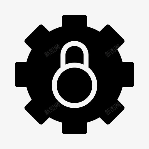 锁齿轮保护svg_新图网 https://ixintu.com 齿轮 保护 设置 安全 像素 完美 线条 轮廓