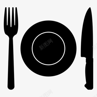 餐具刀叉盘子图标