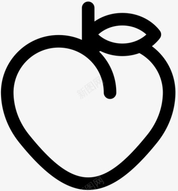 桃饮食表情符号图标