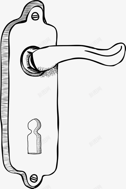门把手涂鸦钥匙孔svg_新图网 https://ixintu.com 门把 把手 涂鸦 钥匙孔 门闩