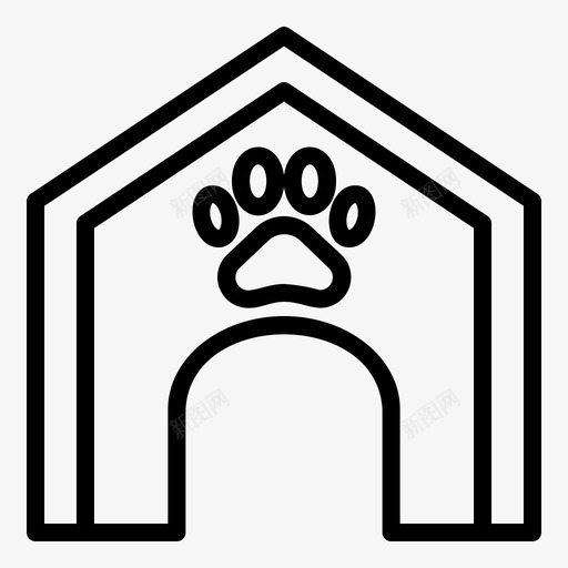 房子动物猫svg_新图网 https://ixintu.com 宠物 房子 动物 猫爪 爪子 概述