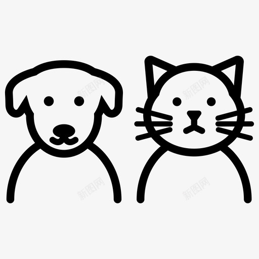 猫和狗动物宠物svg_新图网 https://ixintu.com 狗猫 动物 宠物 小狗
