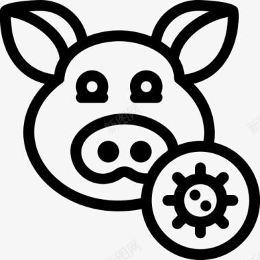 猪病毒动物疾病图标
