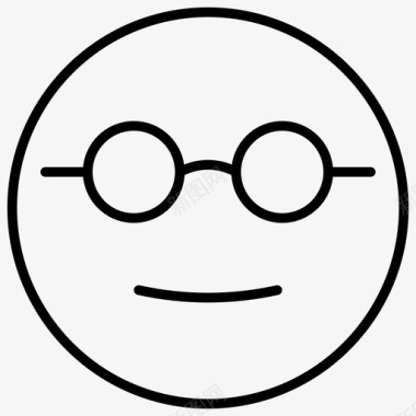 书呆子表情符号眼镜图标