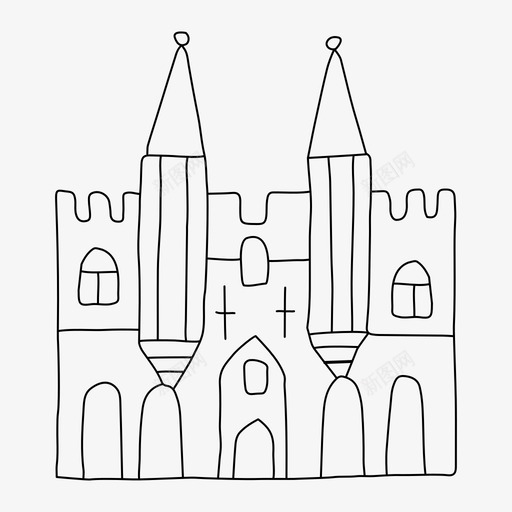 教皇宫殿建筑城堡svg_新图网 https://ixintu.com 教皇 宫殿 建筑 城堡 教堂 素描 世界 地标 柯纳 细线